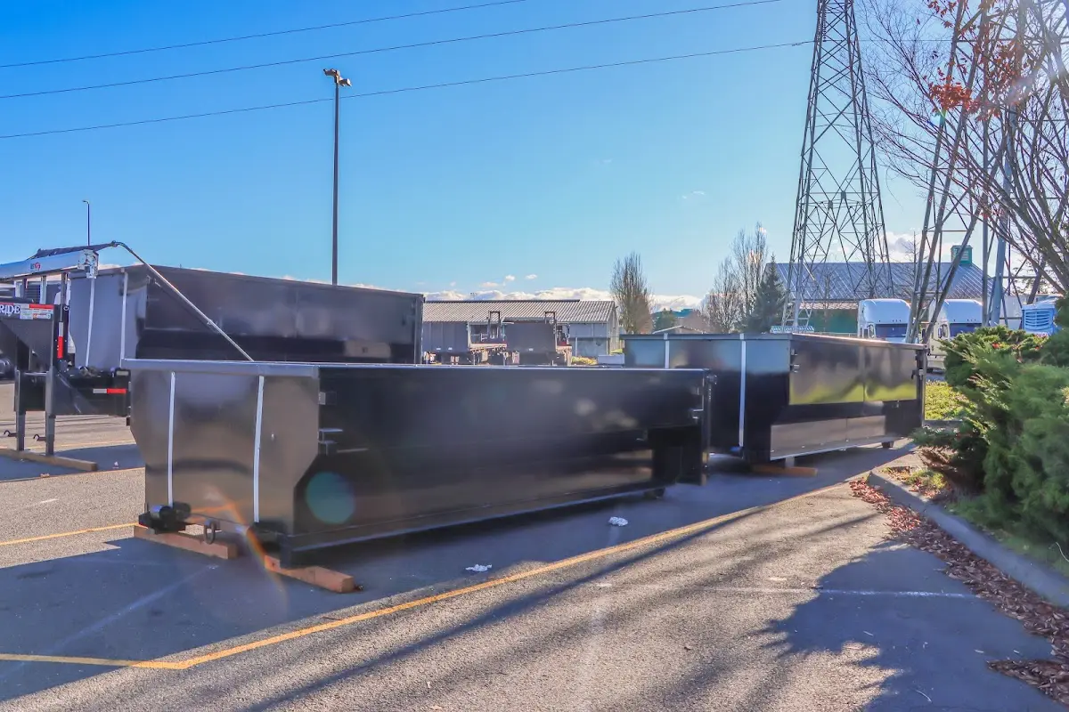 Roll-off dumpster ready for waste disposal at job site for Construction Dumpster Rental in Lehigh